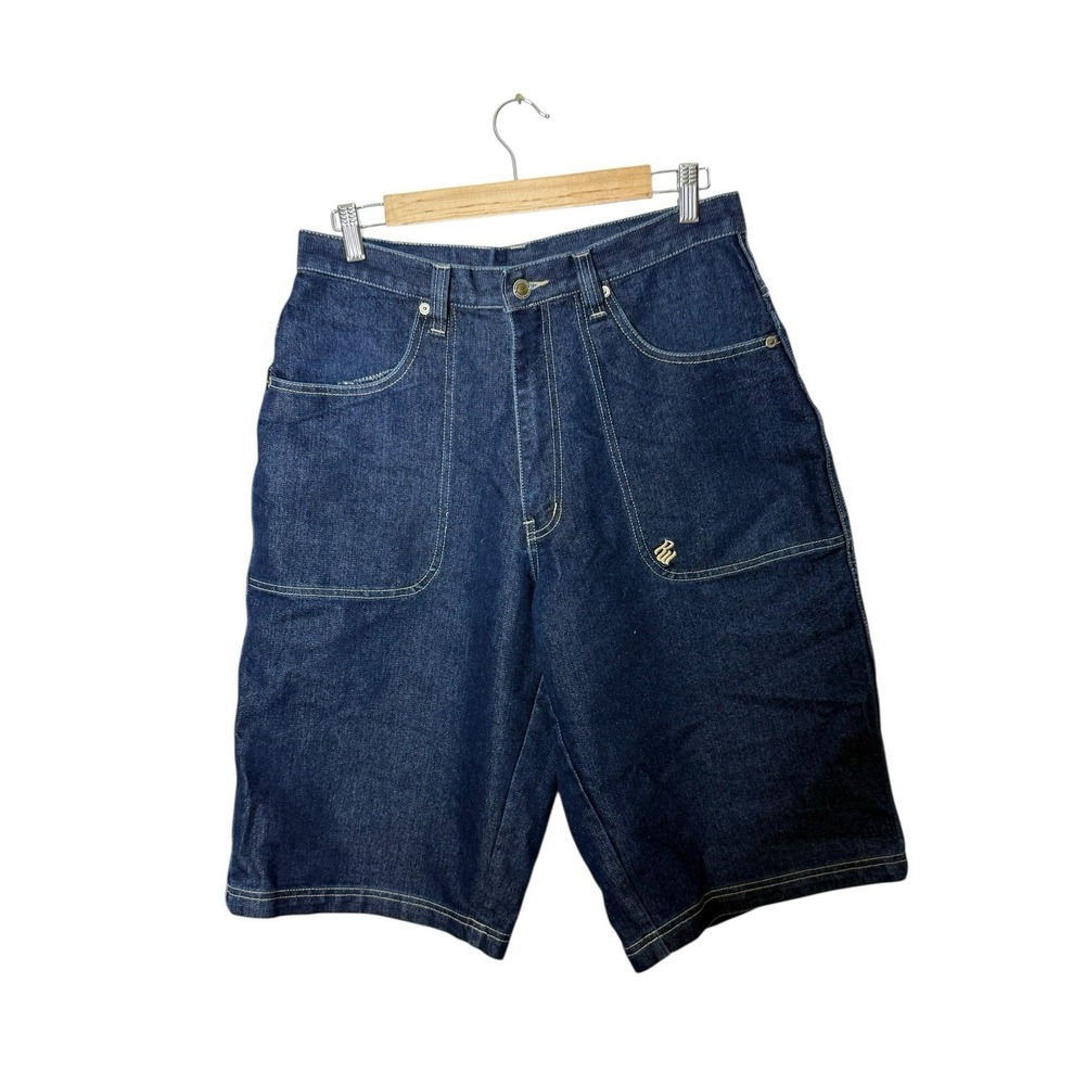 Rocawear‎ Mens 32 Dark Denim Jorts Jean Shorts Baggy Y2K Streetwear Grunge